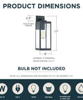 Westover 17 Inch Outdoor Wall Sconce 1 Light Earth Black Finish With Clear Beveled Glass E26 Base Wet Rated diagram.