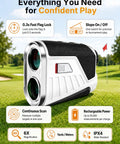Golf Rangefinder With Slope Mode, 1200 Yard Range, Rechargeable Battery, Magnetic Strap, Flag Lock Vibration, 6X Magnification