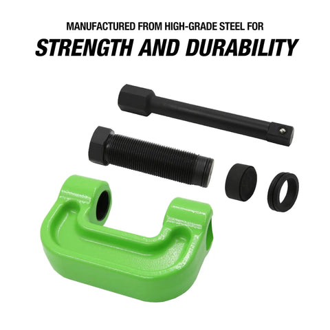 Brake Anchor Pin Press For S Cam Brakes, 10 Ton Heavy Duty Tool For Trailer And Tractor Brake Systems, shown disassembled