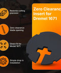 Pro Grade Zero Clearance Table Insert For Dremel 1671 Scroll Saw With Tight Blade Support Replacement Plate features and design