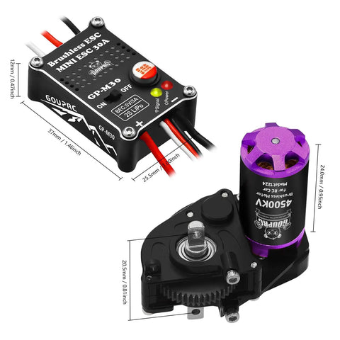 4500KV Brushless Outrunner Motor With Transmission And 30A ESC Upgrade For SCX24 RC Crawler Axial 1 To 24 Scale Buggy Truck
