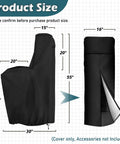 Outdoor Water Softener Cover Waterproof For Whole House Units, 55 H x 30 W x 16 D, showing back open design in black