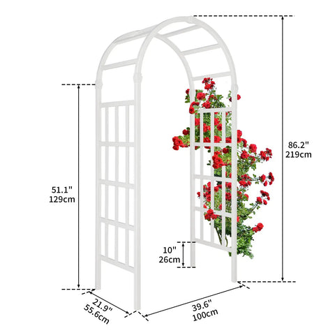 White Vinyl Garden Arbor For Weddings And Outdoor Parties PVC Arch Backdrop For Ceremony Garden Trellis For Climbing Plants Easy Setup
