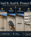 Clear Waterproof Sealant, 35 Oz Flexible Interior Exterior Crack And Gap Filler, Heavy Duty Thin Flow Weatherproof Coating For Homes application guide.