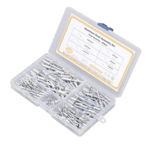 180 Pcs Blind Rivet Flange Assortment Kit With Aluminum Alloy Rivets And Large Flange for Metal Fabrication Projects