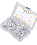 180Pcs Blind Rivet Flange Assortment Kit For Quick Strong Holds In Metal Wood And Plastic Projects Aluminum Alloy Rivets With Large Flange Six Sizes Kit For DIY Repair Assembly And Heavy Duty Fastening, open organizer box