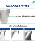 16 By 10 Foot Bubble Double Reflective Insulation Roll With Foam Core Thermal Shield For Rv Windows And Interior Doors featuring reflective foil front side options.