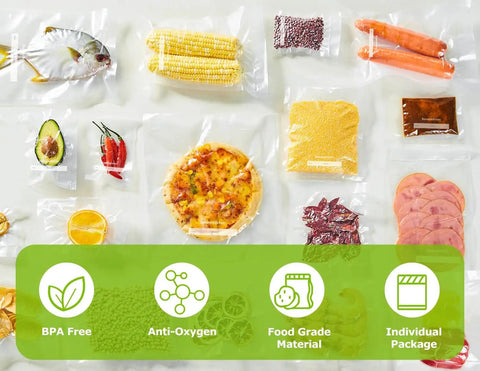 Pro Grade Vacuum Sealer Bags Set For Quick Meal Prep And Sous Vide, 150 Count In 11x16 Large, 8x12 Medium, 6x10 Small, BPA Free