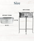 Personalized Galvanized Beverage Tub With Name And Initial For Parties, Custom Drink Cooler with and without stand measurements