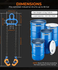 Upgraded Chain Drum Lifter 1 Ton Loading Capacity For 55 Gallon Drums With Forklift Hoist Crane Double Hooks And Chains