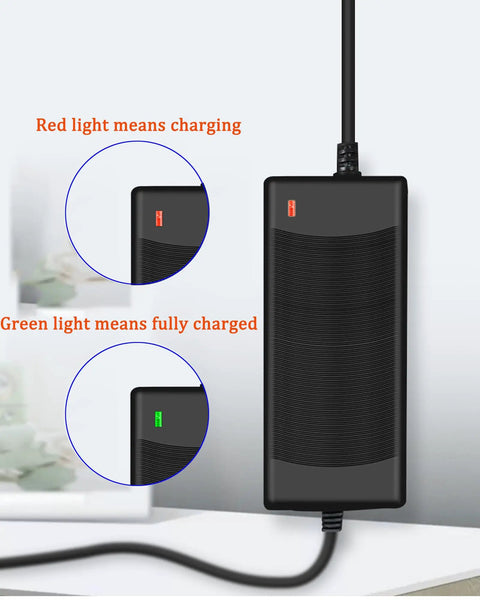 Fast 29.4V 2A Universal Battery Charger for Electric Scooters, 3 Plugs, 25.2V Li Batteries Replacement Smart Charger with Barrel 5.5mm, 12mm and 8mm Plug Options, Safe High Speed Charging