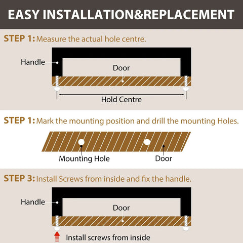 Installation guide for 25 Pack Gold Cabinet Handles 3 Inch Hole Centers Center To Center Drawer Pulls Set For Kitchen Cabinets