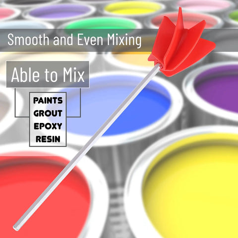 Helix Drill Paint Mixer Attachment for 1 Gallon Resin, Epoxy, and Latex Paint, 11.8 Inch Stirrer against paint cans