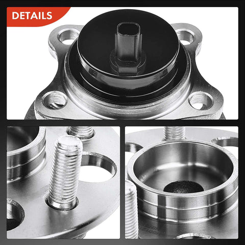 Close-up of 2 Pack Rear Wheel Bearing And Hub Assemblies With ABS For Toyota Prius 2010 2015 And Prius Plug-In 2012 2015