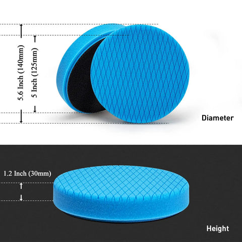 5 Inch Buffing Polishing Pads Kit With Six Pcs Sponge And Wool Pads For A 5 Inch Backing Plate Detailing Polisher Blue Sponge Pad