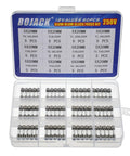 12 Value Slow Blow Glass Fuses Kit With 60 Pieces In Clear Plastic Storage Box 5x20mm 250V Assortment From 0.5A To 10A