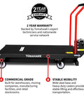 Heavy Duty Electric Scissor Lift Table 59 Inch Height Warehouse Workhorse with stable mobility and 2-year warranty.