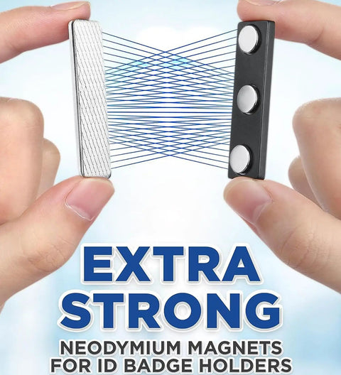 Rock Solid Magnetic Badge Holders Three Pack For Shirts Uniforms And Name Tags Featuring Neodymium Magnets Event Ready Slick Carry Case Easy Peasy Setup No Drama