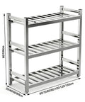 Straight Up Sturdy Stainless Steel Shelving Rack With Adjustable Anti Slip Feet For Multi Tier Kitchen Organization And High Capacity Open Grid Storage Setup That Never Sags, shown at 90/100cm height.