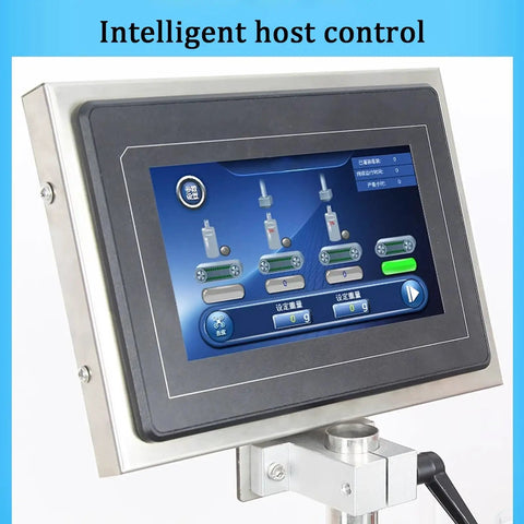 Digital control panel of Heavy Duty Double Head Liquid Filling Machine With Belt Conveyor And Digital Control Built Different For Perfume Oil And Juice Bottling Operations.