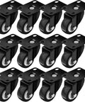 Image of 12 Pack Swivel 2 Inch Caster Wheels With Rubber Base Top Plate And Dual Ball Bearings Beefed Up Heavy Duty Casters Without Brakes