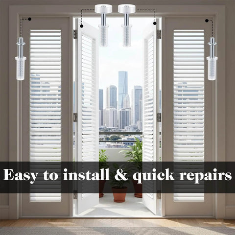 8 Piece Spring Loaded Bi Fold Door Hardware Kit For Closet Doors Easy Install visible with folding doors and city view