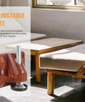 Tough As Nails Adjustable Furniture Leveling Legs for cabinets and wardrobes with visible wood insert and non-slip plastic foot.
