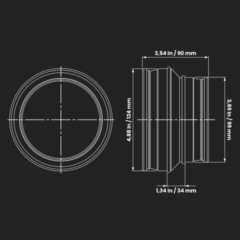 Beefy 5 To 4 Inch Duct Reducer Increaser Galvanized Steel Vent Pipe Adapter For HVAC And Dryer Vent Systems Round Metal Coupling Connector For Exhaust Fans Bathroom Ventilation And Kitchen Hoods. Dimensions shown