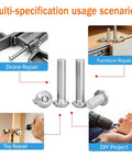 Stainless Steel 304 Button Head Hex Socket Bolts Fully Threaded Screws Quarter Inch Diameter for various repair uses