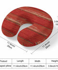 U Shape Memory Foam Travel Pillow With Red Wood Grain Finish For Airplane Rides Car Trips Office Or Home Ergonomic Neck Support