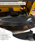 Top Shelf Replacement Planer Dust Hood Fits DeWalt Dw734 Type 1 on a planer unit, black plastic for effective dust collection.