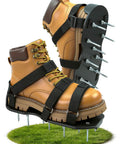 Easy Gripping Lawn Aerator Shoes With Dual Straps No Installation Required on boots for aerating soil in yard