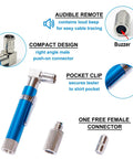 Coax Cable Finder Kit Pocket Toner And Continuity Tracer with Light and Buzzer, detachable connectors, and compact blue design.