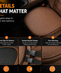 Stylish Leather Car Seat Cushion For Mini Roadster And Countryman Featuring Breathable Perforated Surface With Non-Slip Base detailed view highlighting anti-slip PU bottom and double buckle design.