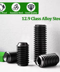 Beefy 535 Piece Set Screw Kit With Metric And SAE Sizes, showcasing 12.9 grade alloy steel cup-point screws on a white background