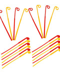 20 Pack Durable Plastic Grass Mower Blades Replacement for Lawn Care and Garden Jobs, red and yellow blades displayed