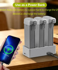 3 Way Charging Hub For DJI Avata 360 Drone 100W Fast Intelligent Battery Charger Station with phone charging via power bank.