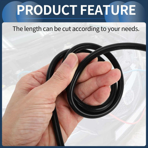 Silicone Vacuum Tubing Hose For Automotive High Temperature Black Hella Durable 6.6 Feet Long 3 Sixteenth Inch Inner Diameter 4mm ID 2.5mm Wall Thickness Universal Fit For Ford Cars Trucks Marine And More being held in hand showing flexibility.