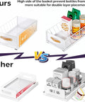 Comparison of Top Shelf Pull Out Cabinet Organizer With Adhesive Nano Film Hella Sturdy Slide Out Pantry Shelves and Sliding Mesh Basket with Handle 11.8x15.7x6.2 inches White vs Other design.