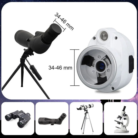 All In One Telescope Eyepiece Camera For 34 To 46Mm Monoculars And Microscopes With 2K Imaging Wifi Live Streaming Infrared Night Vision