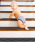 Baby on stairs with Indoor Stair Treads 15 Pack for Wooden Steps Non Slip Carpet Treads Gray Plaid Runner Mats, soft feel, non-slip backing