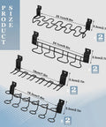 8 Pcs Slatwall Tool Organizer Racks Kit With Stainless Steel Multi Ring Holders for Workbench, showing rack sizes