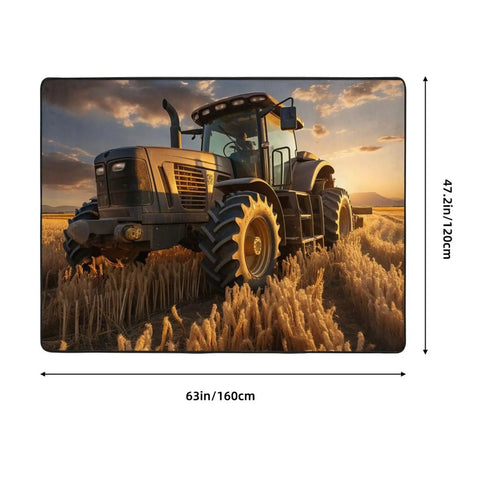 Soft Non Slip Farm Tractor Harvest Area Rug 63x48 Inches Machine Washable Low Pile Indoor Carpet For Living Room Bedroom Office Home Decor With Non Slip Backing