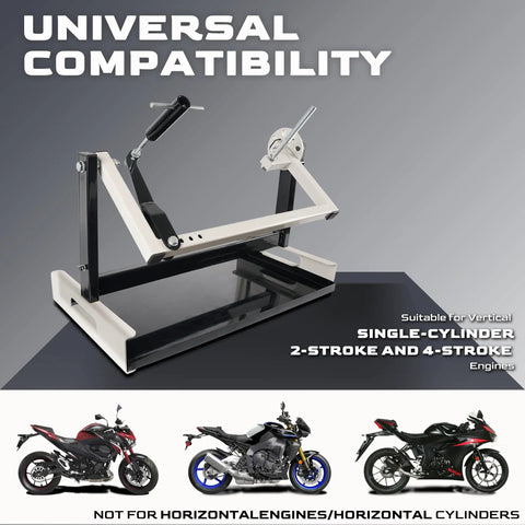 Beefy Motorcycle Engine Stand For Vertical Single Cylinder 2 Stroke And 4 Stroke Engines Eight Angle Adjustable Mount Compatible With Honda Yamaha Kawasaki Suzuki ATV Dirt Bike
