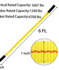 4 Pack Lifting Sling Straps 6 Ft By 1 In Durable Nylon Tow Straps With 2 Flat Eye Loops Heavy Duty Rigging Web Sling 3300 Lb Break Strength shown in detail