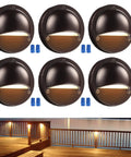 6 piece display of 12 Pack LED Low Voltage Deck Lights With 170 Lumen Output 4 Inch Landscape Step Railing Fence Light