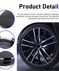 Close-up of Set Of Four Matte Black Wheel Center Hub Caps Heavy Duty Abs Snap In Rim Covers Universal Fit for your daily driver.
