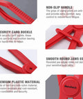 Non-slip red pliers from 6 Piece Hose Clamp Set With Pinch Clamp Pliers For Flexible Hoses Fuel Gas Brake And Radiator Lines Three Sizes Small Medium Large Made From Heat Resistant Durable PA6 Nylon Non Conductive with secure grip and round jaws