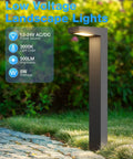 Low Voltage Landscape Lighting Kit 12 to 24V Outdoor LED Lights in Aluminum Lit 3000K Warm White on garden path