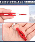 Red Honoson heavy-tension snap-release fishing clips with key ring, 20-piece set